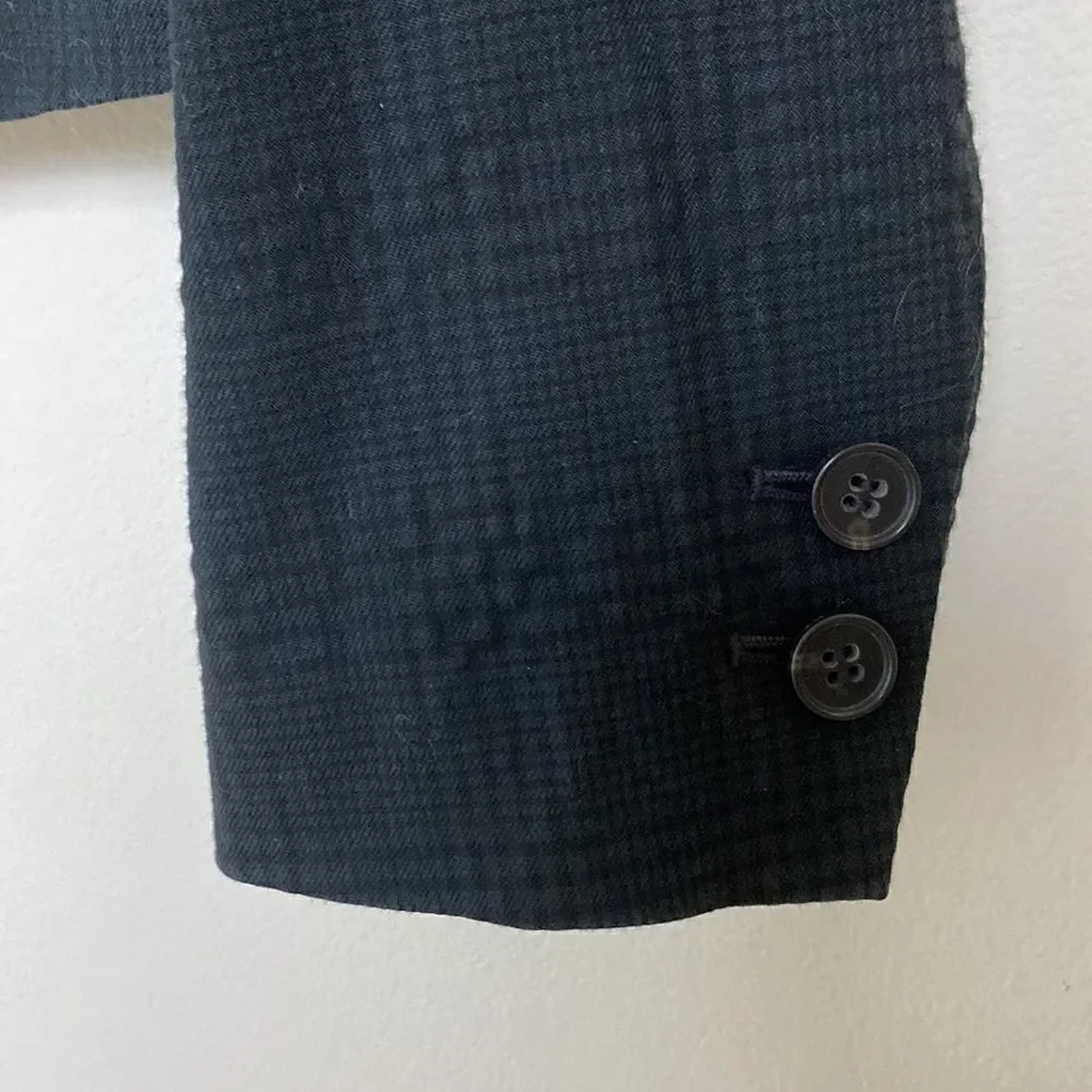 Theory Blazer Jacket Black on Black Plaid  Sz 6 - Picture 5 of 9